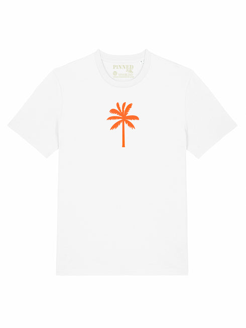 T-shirt Palmtree Neon Orange Velvet